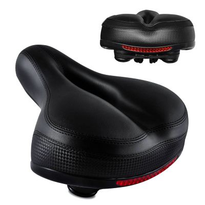 Aolander Bicycle Saddle with DUAL SHOCK ABSORBING BALL Most Comfortable Leather Bike Seat Memory Foam Padded Giant Bicycle Seat Men Women New Look MTB Road City Bike Saddle with LIFETIME WARRANTY
