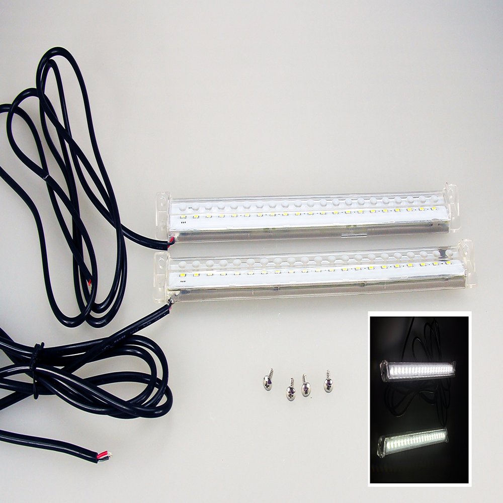 Pactrade Marine 2X 21 LED 12V Trim Tab Transom Light Bar White Boat Underwater