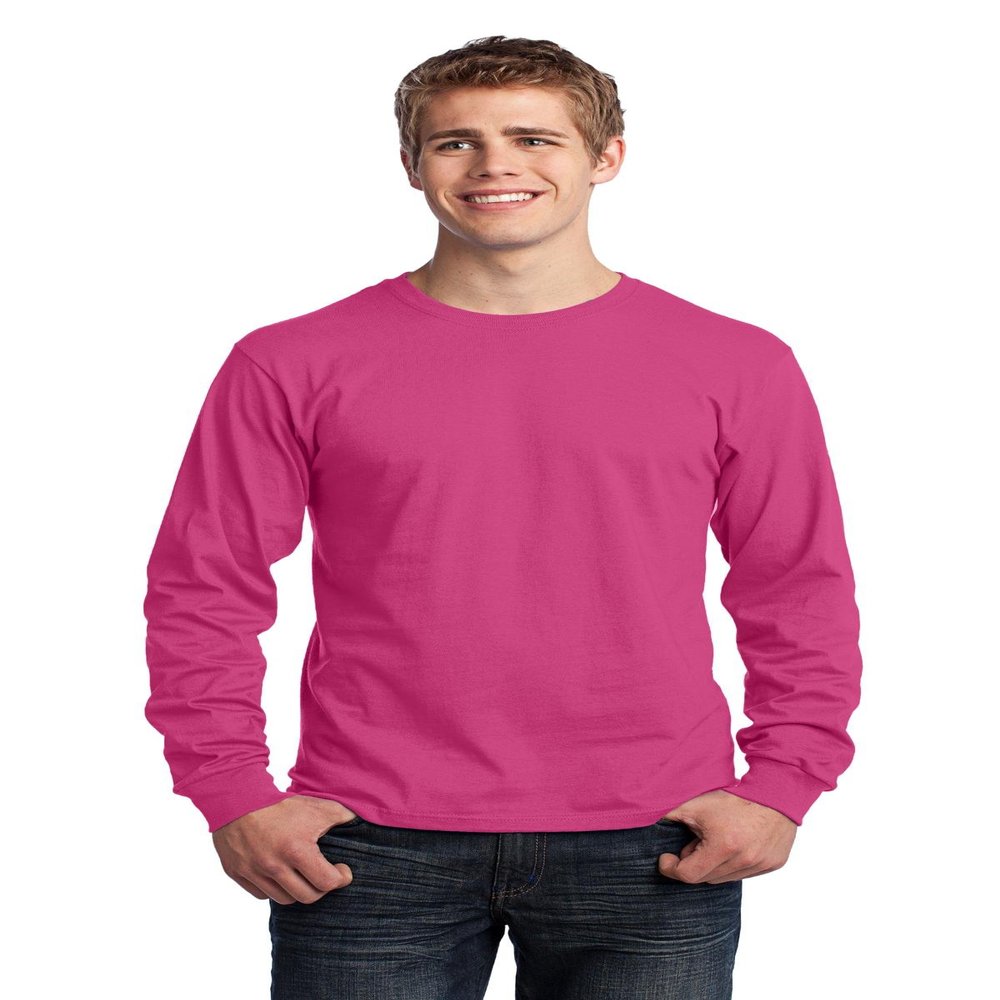 Port & Company - Long Sleeve Core Cotton Tee 3XL Sangria