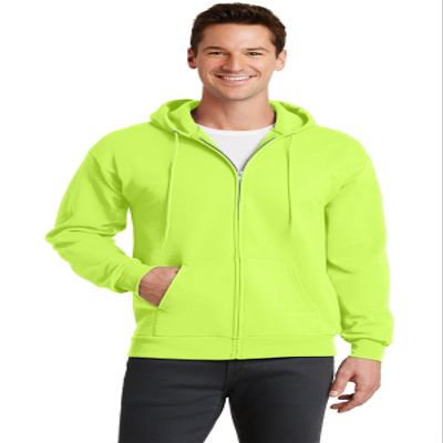Port & Company - Core Fleece Full-Zip Hooded Sweatshirt 4XL Neon Yellow