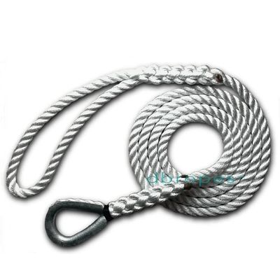 DBROPES 3 Strand Mooring Pendant 100% Nylon Rope with Heavy Duty Thimble Made in USA (5/8" x 15', 10400 lbs)