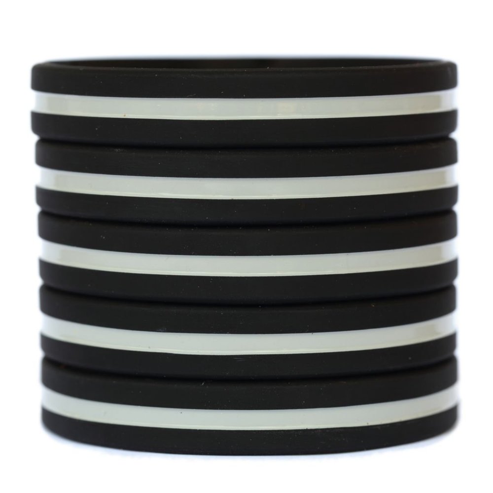 10 Adult and 90 Youth Thin Gray Line Wristbands