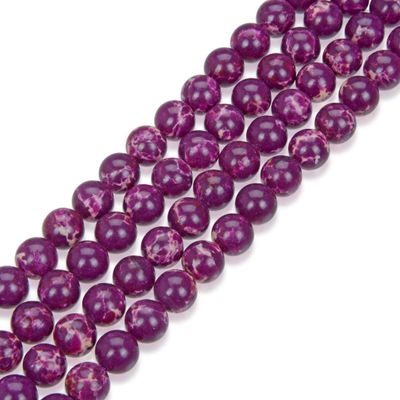 1 Strand Adabele Natural Amethyst Purple Impression Aqua Terra Jasper 10mm Round Loose Beads Sea Sediment Gemstone Spacer for Craft Jewelry Making (35-37pcs) GX3-10