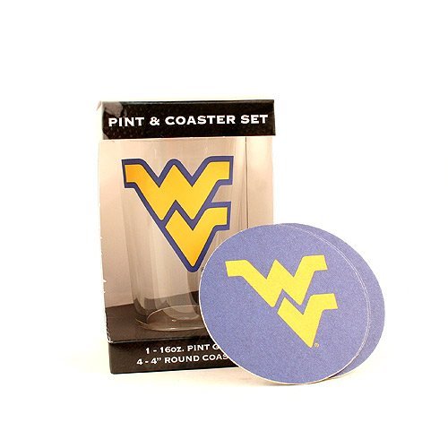 Boelter West Virginia Mountaineers Pint and Coaster Set