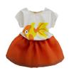FTSUCQ Girls Goldfish Patterned Shirt Top with Skirt,Two-Pieces Sets,Orange 130 view 1