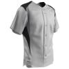 Champro Bull Pen Full Button Polyester Baseball Jersey, Youth Large, White,Black,Grey view 1
