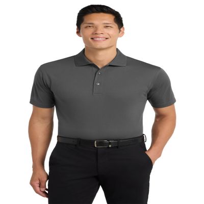 Port Authority Tall Tech Pique Polo Shirt Grey Smoke