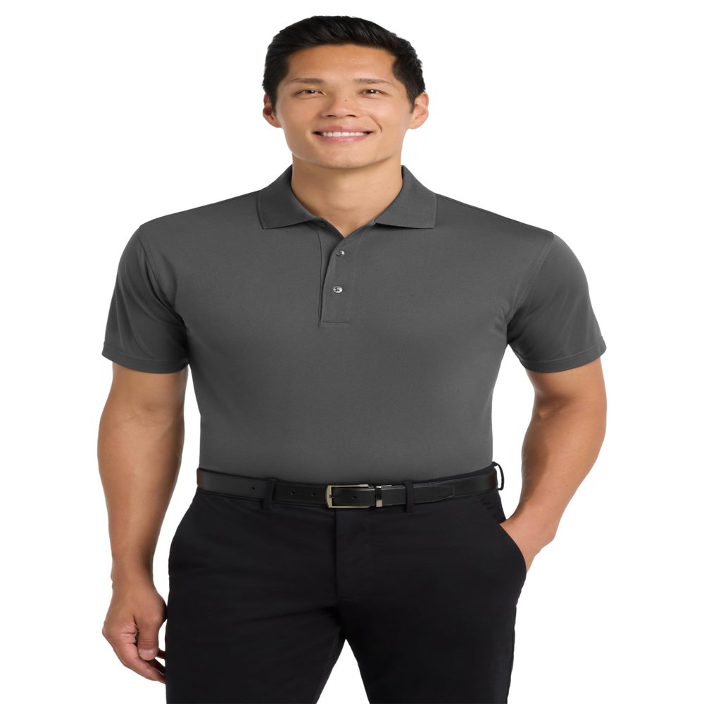 Port Authority Tall Tech Pique Polo Shirt Grey Smoke