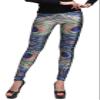 Sister Amy Women's Digital Animal Printed Ankle Elastic Tights Legging Peacock Stripes US XL view 1