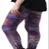 Sister Amy Women's Digital Animal Printed Ankle Elastic Tights Legging Peacock Stripes US XL view 3