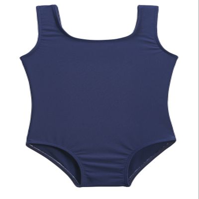 City Threads Girls One Piece Swimsuits UPF 50+, Made in The USA Swimwear, Girls Bathing Suits (Navy, 12-18 Months)