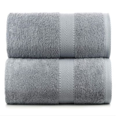 BY LORA Natural Water Absorbent Bath Sheet Towel Set  Oversized, Soft, Eco-Friendly Terry Cotton Towels for Home and Spa - Silver Gray - 2-Pieces