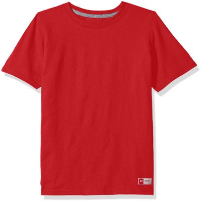 Russell Athletic Big Boy's Essential Short Sleeve Tee Shirt, True RED, L