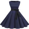 Gardenwed Women's Vintage Dress Sleeveless Cocktail 1950s Dresses Retro Tea Party Swing Navy L view 2