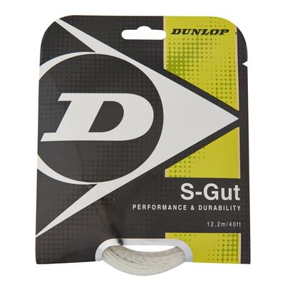 DUNLOP Sports Synthetic S-Gut 18 Gauge Tennis String Set, White