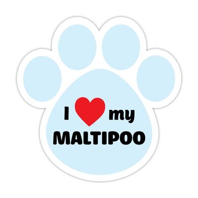 (5 Stickers Combo Deal) I Love My Maltipoo Bumper Sticker Vinyl Decal 5"X 5"