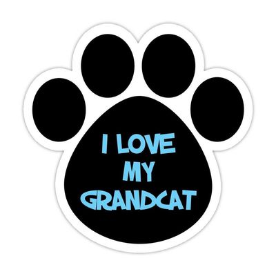 (5 Stickers Combo Deal) Dog Paw Shaped Bumper Sticker Vinyl Decal I Love My Grandcat 5"X 5"