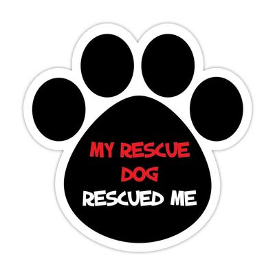 (5 Stickers Combo Deal) My Rescue Dog Rescued Me - Bumper Sticker Vinyl Decal 5"X 5"