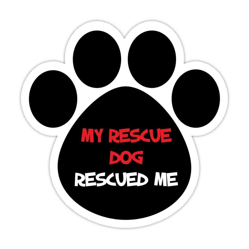 (5 Stickers Combo Deal) My Rescue Dog Rescued Me - Bumper Sticker Vinyl Decal 5"X 5"