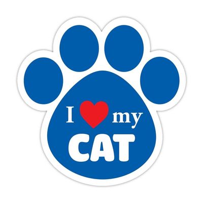 (5 Stickers Combo Deal) I Love My Cat Bumper Sticker Vinyl Decal 5"X 5"