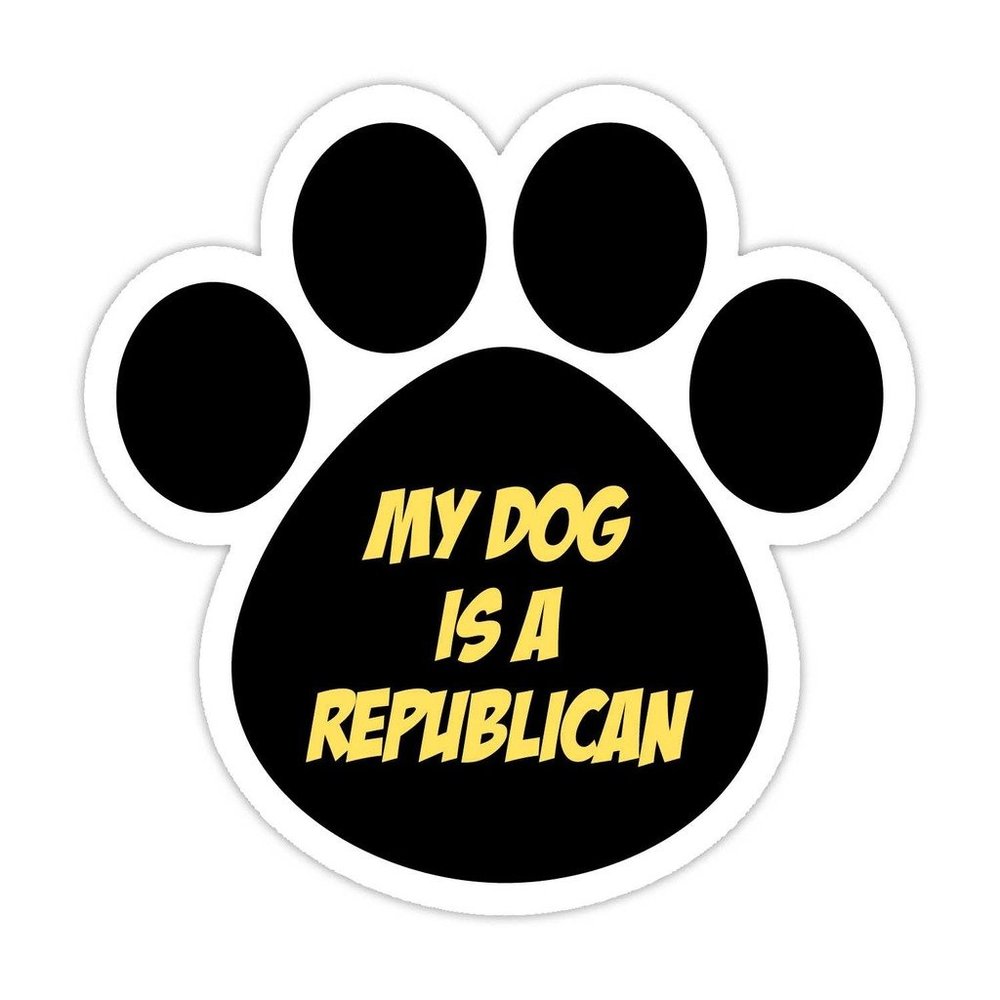 (5 Stickers Combo Deal) My Dog is A Republican Bumper Sticker Vinyl Decal 5"X 5"
