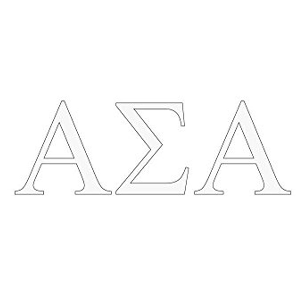 Alpha Sigma Alpha ASA Greek Letter Window Sticker Decal