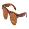 Classic Half Rim Round Vintage Retro Sunglasses (Brown, Brown) view 1