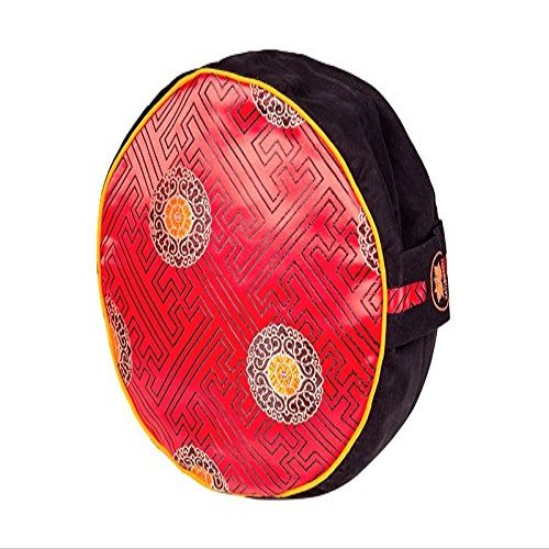 Kathmandu Yogi Zafu Meditation Yoga Cushion Kapok Filled Fair Trade Silk and Organic Cotton Pillow with Exclusive Premium Designs (Choose Your Design & Color) (Mandala Red)- Women Made in Nepal