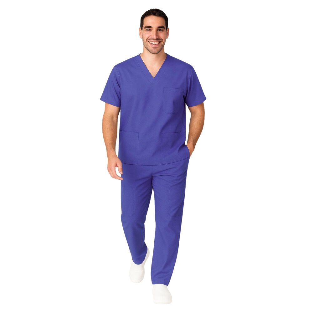 M&M SCRUBS Men Scrub Set Medical Scrub Top and Pants XXS Purple