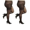 Silky Toes Plus Size Pantyhose for Women Soft Sheer Queen Tights 2 Pairse (7X, Black) view 1