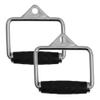 FITNESS MANIAC USA D Handle Cable Attachment, Pair, Exercise Machine Attachments with Rubber Handgrips Chrome, Chrome Knurled Stirrup Attachment Kit view 1