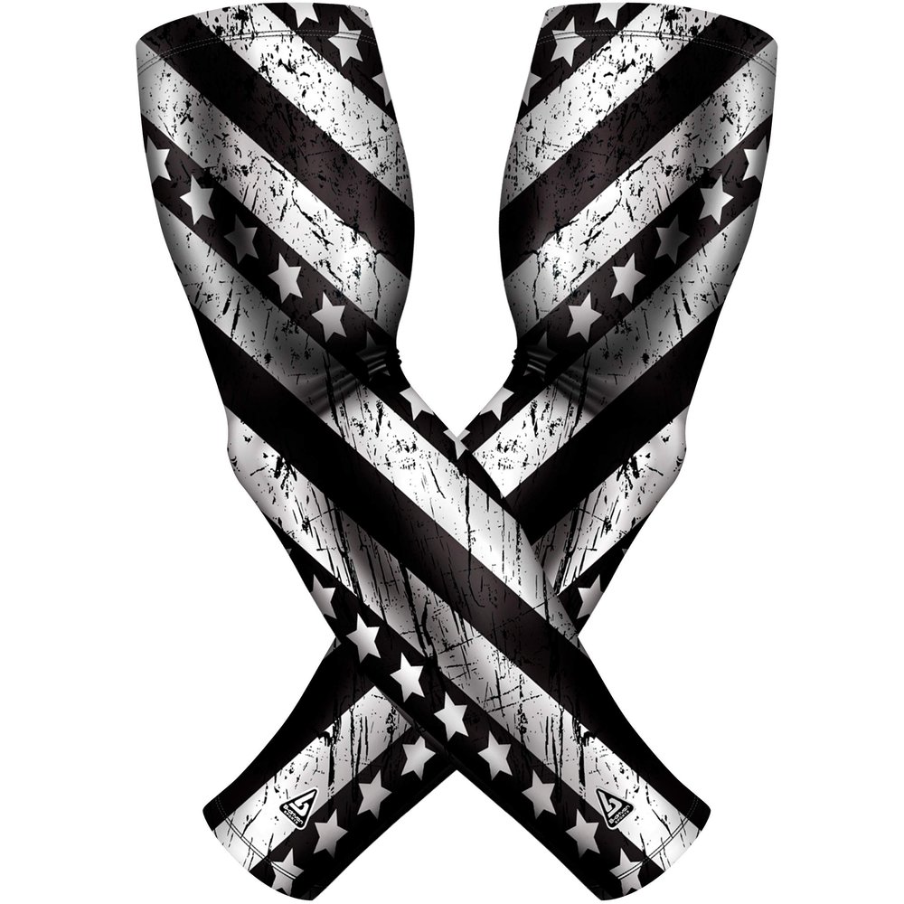 B-Driven Sports Premium Pro-Fit Compression Arm Sleeves for Men Women & Youth 44 Graphic Designs Improve Circulation Reduce Muscle Fatigue Enhance Performance for Baseball Football & More (1 Pair)