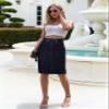 Lexi Womens Stretch Pencil Skirts with Functional Pockets, A Line & Destructed Mini Denim Skirts SKRK 0064X Dark WASH 18 view 3