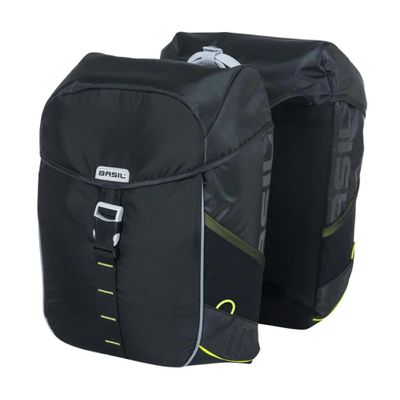 Basil, Miles, Pannier, 34L, Black/Lime