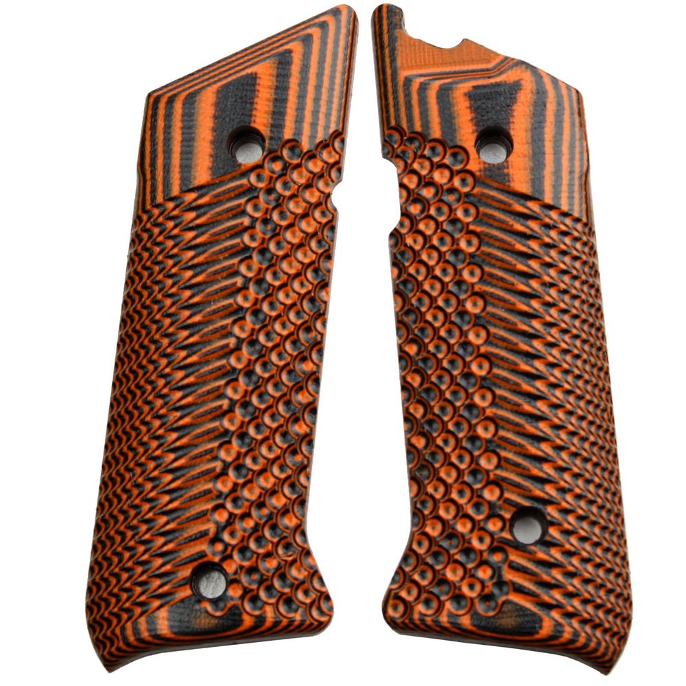 StonerCNC Mark IV Target Hunter or Competition Grips G10 Slash and Burn Design Will Fit Ruger Mark IV Rimfire Only (Orange Black)