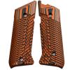 StonerCNC Mark IV Target Hunter or Competition Grips G10 Slash and Burn Design Will Fit Ruger Mark IV Rimfire Only (Orange Black) view 1