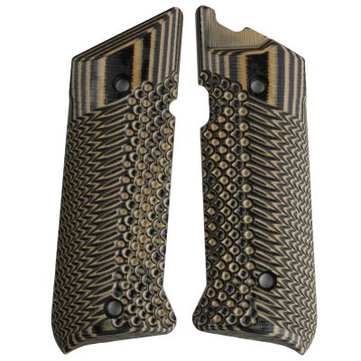 StonerCNC Mark IV Target Hunter or Competition Grips G10 Slash and Burn Design Will Fit Ruger Mark IV Rimfire Only (Brown Black)