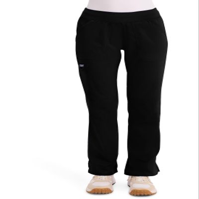 Cherokee Women's Mid Rise Straight Leg Pull-on Pant Tall, Black, Small Tall