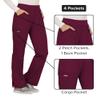 Cherokee Women Scrub Pant with Straight Leg Pull-on Pant Medical Bottom with 4 Pocket & 2-Way Stretch Fabric - WW110, M Petite, Wine view 4