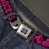 Buckle-Down Seatbelt Belt - Punk Princess Black/Fuchsia - 1.5" Wide - 32-52 Inches in Length view 2