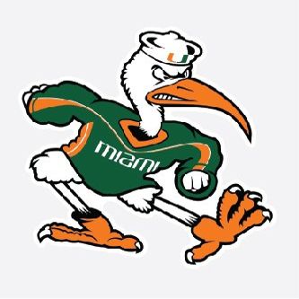 University of Miami Hurricanes SEBASTIAN Mascot 4" Vinyl Decal UM Car Truck Window Sticker