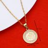 24K Gold Islamic Arabic Script Allah Pendant Necklace Earring Set Religious Jewelry (Pendant Necklace) view 2
