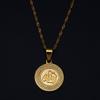 24K Gold Islamic Arabic Script Allah Pendant Necklace Earring Set Religious Jewelry (Pendant Necklace) view 4