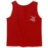 0012. Good Vibe Bones Hand Shaka Cool Vintage Hipster Graphic Men's Tank Top (Red, Large) view 1