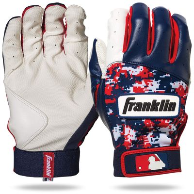 Franklin Sports MLB Digi Camo Batting Gloves, White/Navy/Red, Small