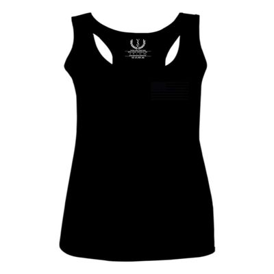 0021. Vintage American Flag United States of America Military us USA Patriotic Style Women's Tank Top Racerback (Black, Large)