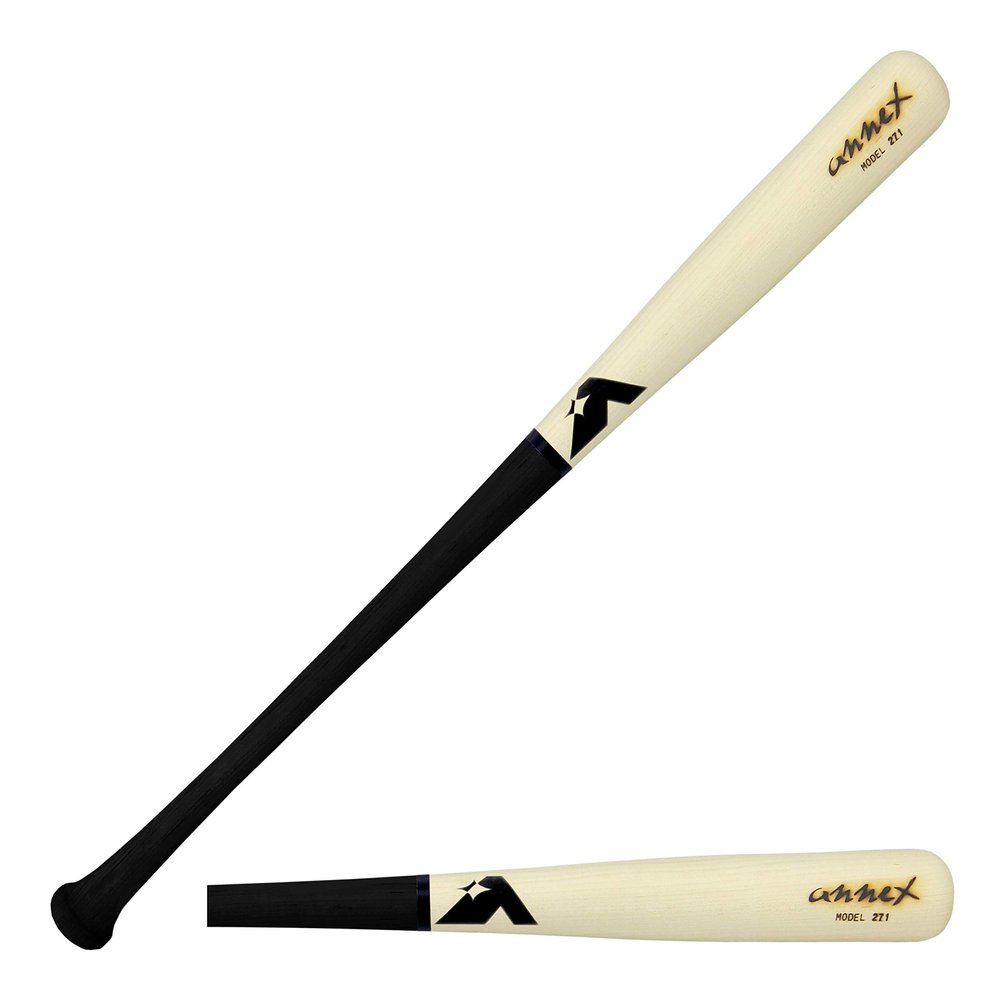 Annex Model 271 Maple Wood Baseball Bat (Matte Black Handle/Natural Barrel, 34-Inch/32-Ounce)
