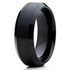Silly Kings 8mm Black Tungsten Carbide Wedding Ring Brushed Finish Band Comfort Fit Mens Womens 9 view 1