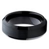 Silly Kings 8mm Black Tungsten Carbide Wedding Ring Brushed Finish Band Comfort Fit Mens Womens 9 view 2