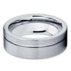 Silly Kings 8mm Tungsten Carbide Wedding Band Brushed Gray Offset Groove Men & Women Comfort Fit Ring view 2